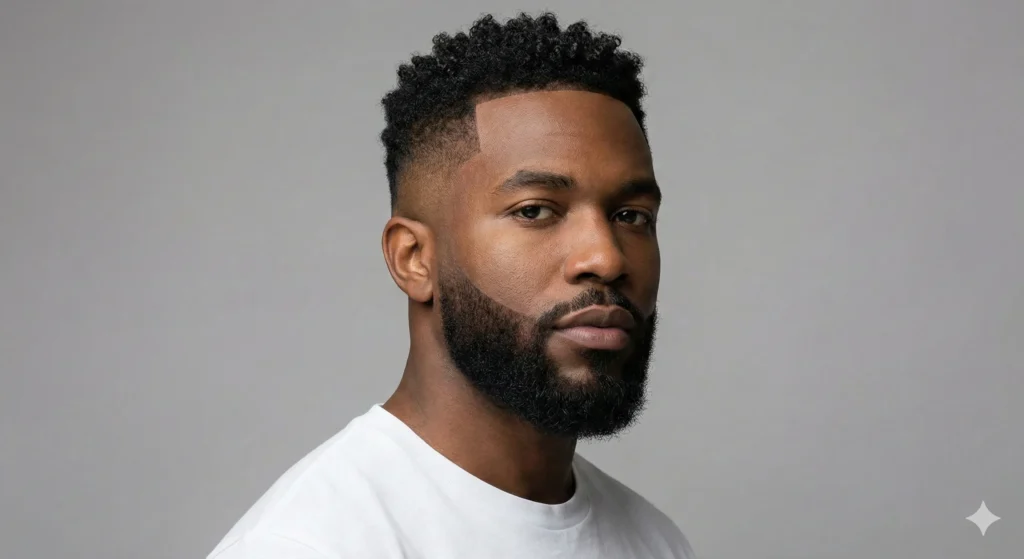 Low Fade Haircut With Connected Beard 1024x559