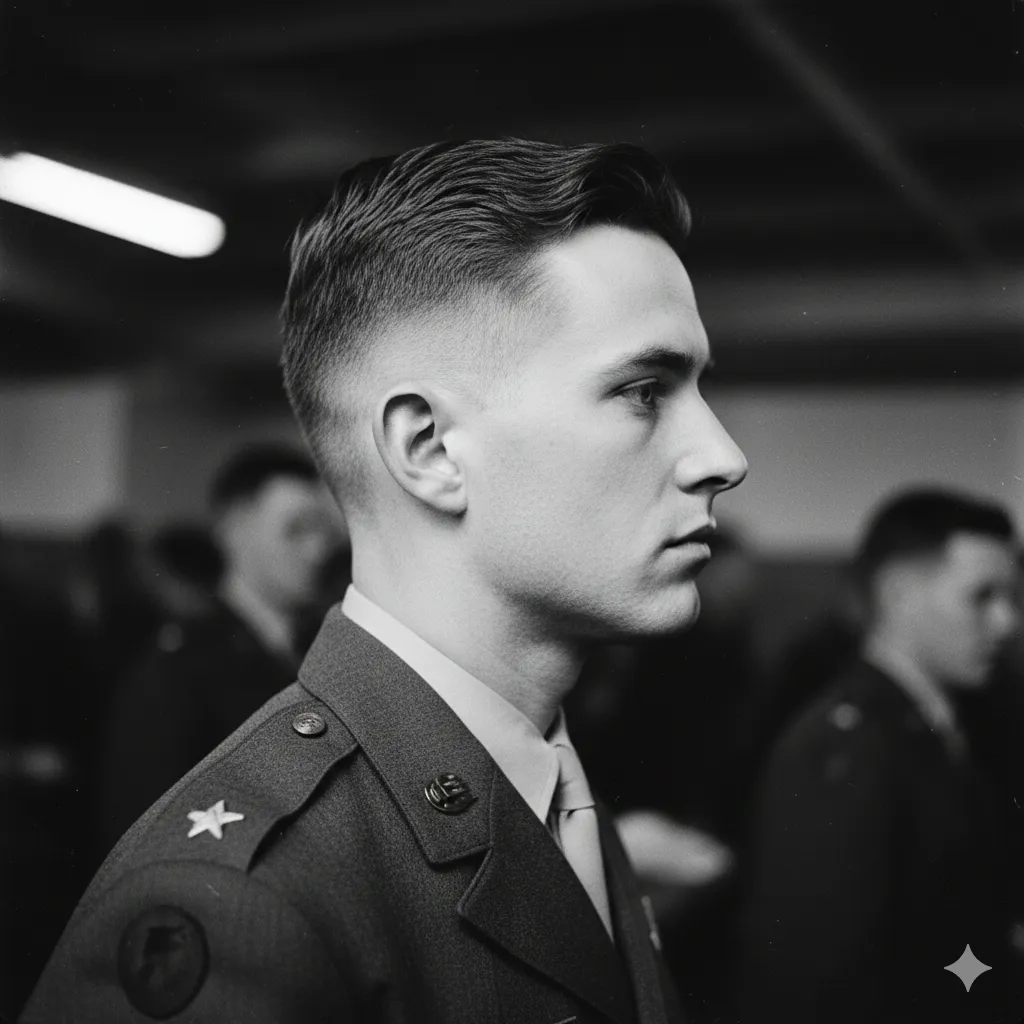 Military High And Tight Haircut 1950s